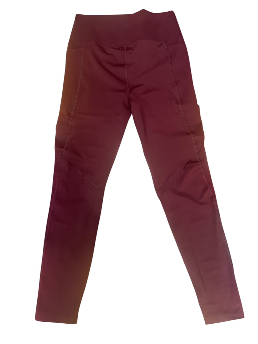 Mono B High-Waist Burgundy Plum Leggings with side pockets Size L - Picture 2 of 4